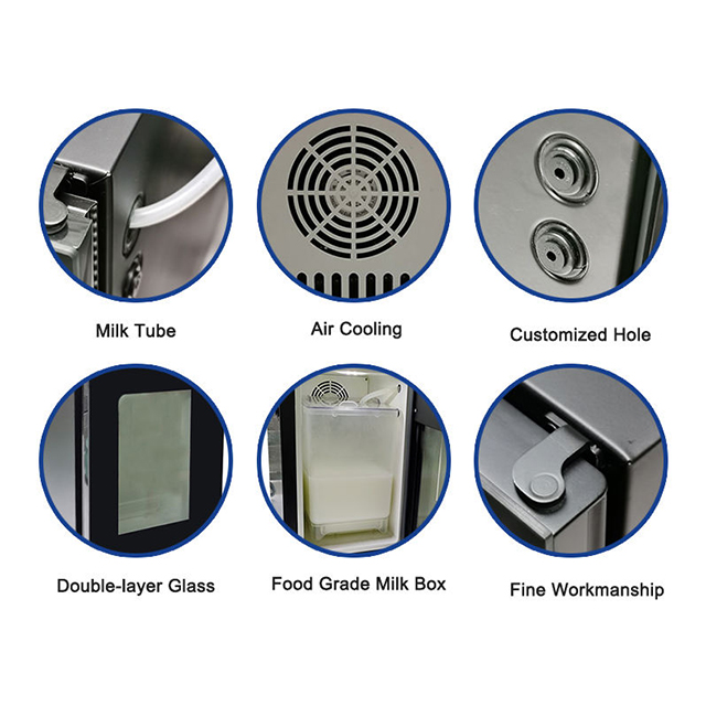 BR9CN Enfriador de leche con puerta de vidrio de 9L | Refrigerador de leche comercial de 0-4 °C