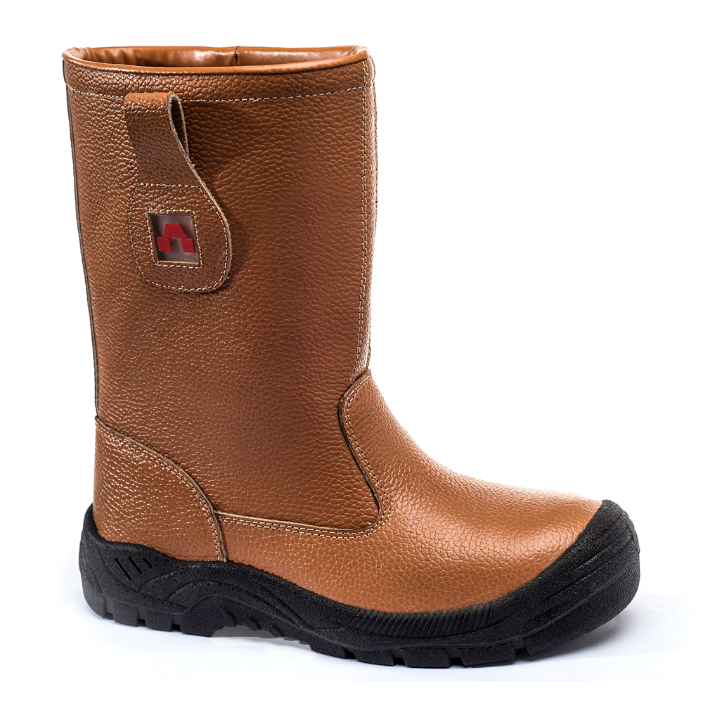 basic style for black color tan color genuine leather safety shoes steel toe RIGGER BOOT botas de seguridad industrial