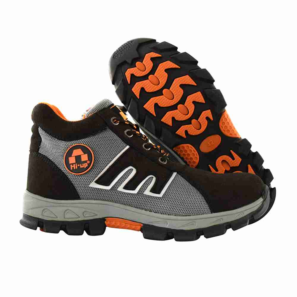 industrial mid cut brown color pu injection sole plastic toe working liberty industrial safety shoes