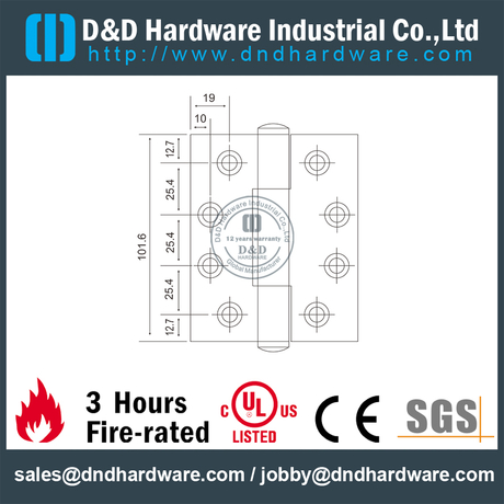 SS Singe Security Hinge สำหรับประตูไม้ DDSS023