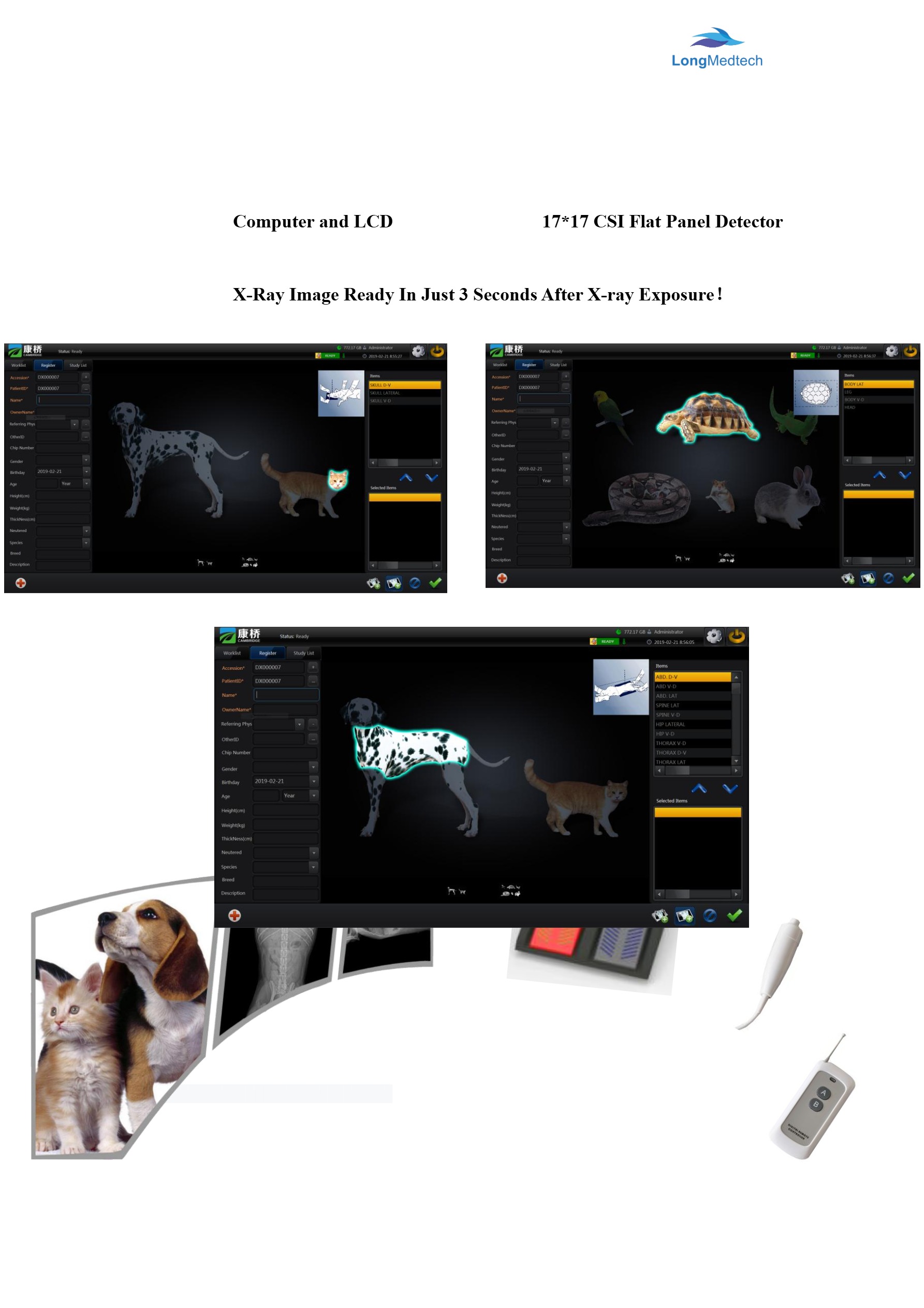 Малын эмч-4-д зориулсан LXR-260 320mA дижитал рентген систем