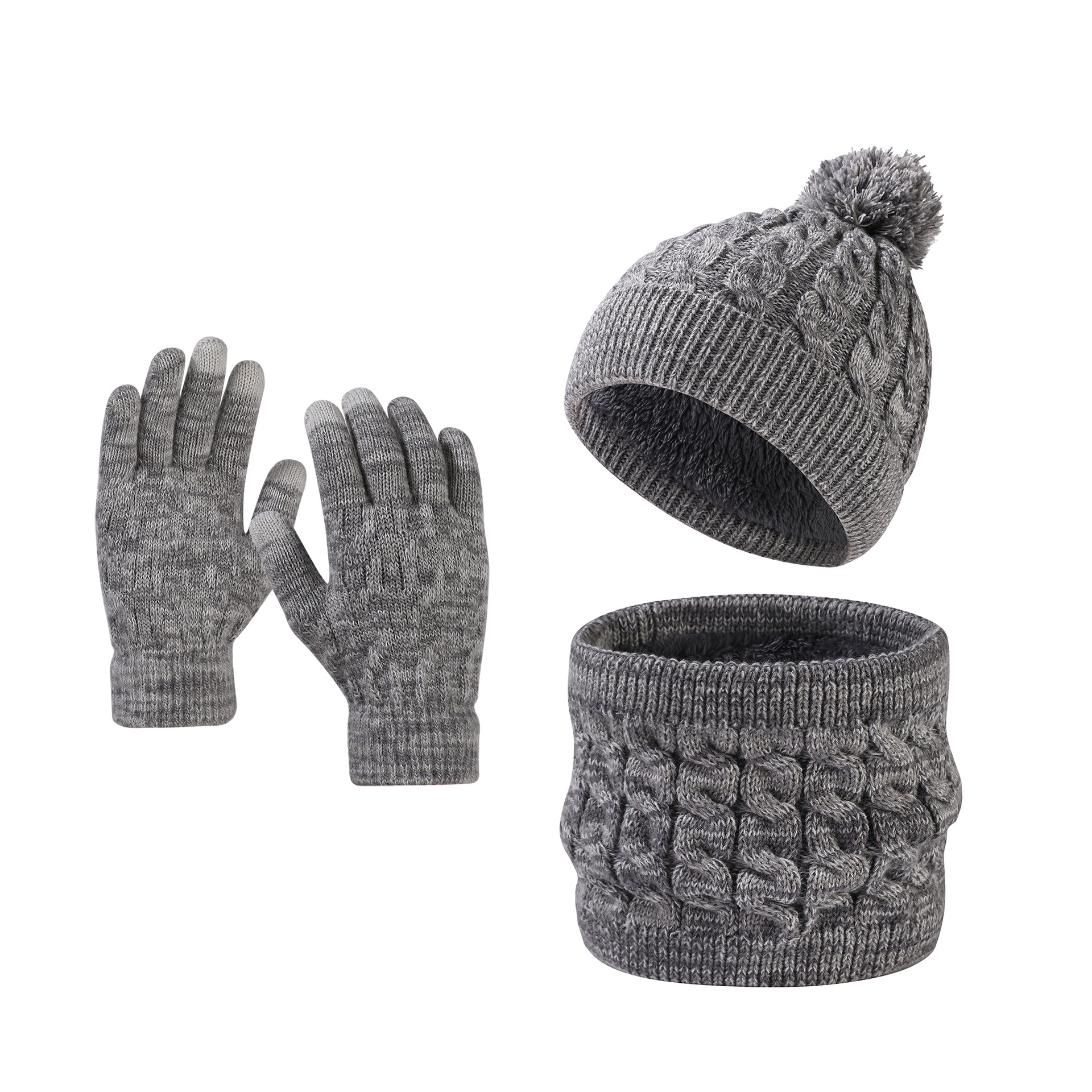 Winter Children Hat Neckwarmer Glove Set