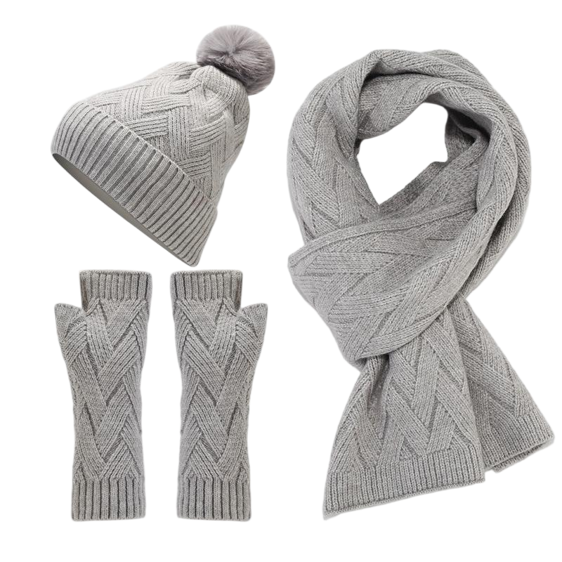 Grey Knit Three Piece Set