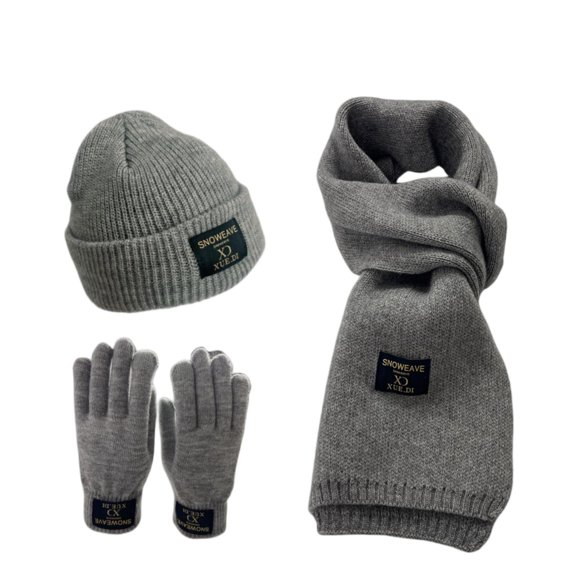 Grey Wool Knit Three Piece Set