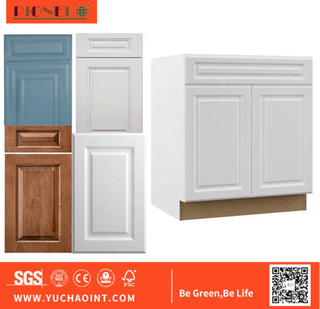 PVC Thermofoil Shaker Style MDF Kitchen Cabinet Door Wood