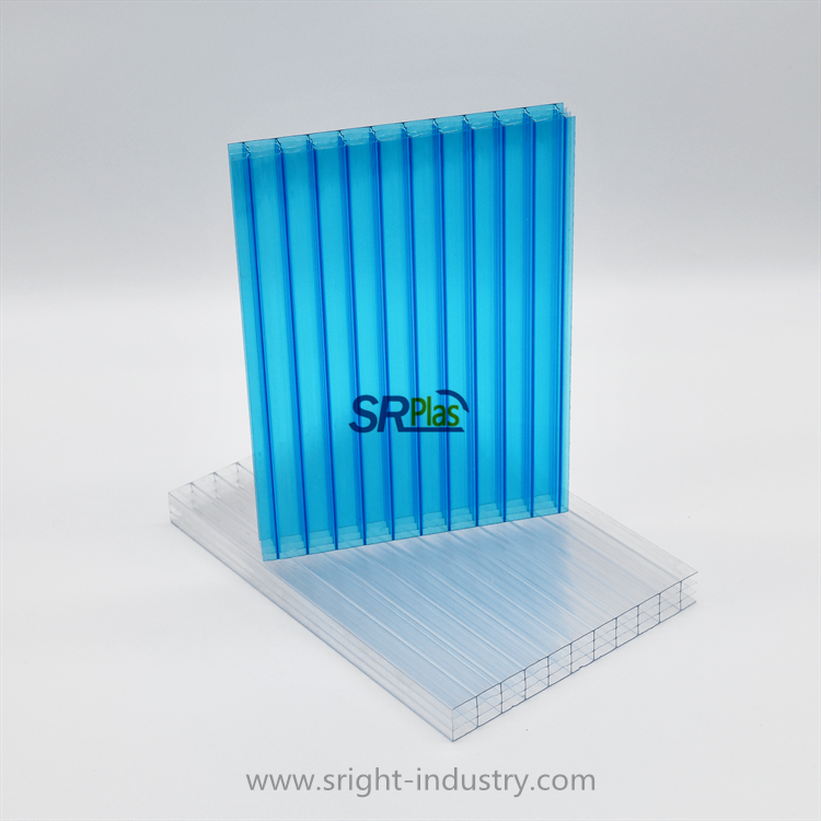 100% Virgin Bayer Makrolon Polycarbonate Hollow Sheets UV Protection Four Wall PC Hollow Sheets