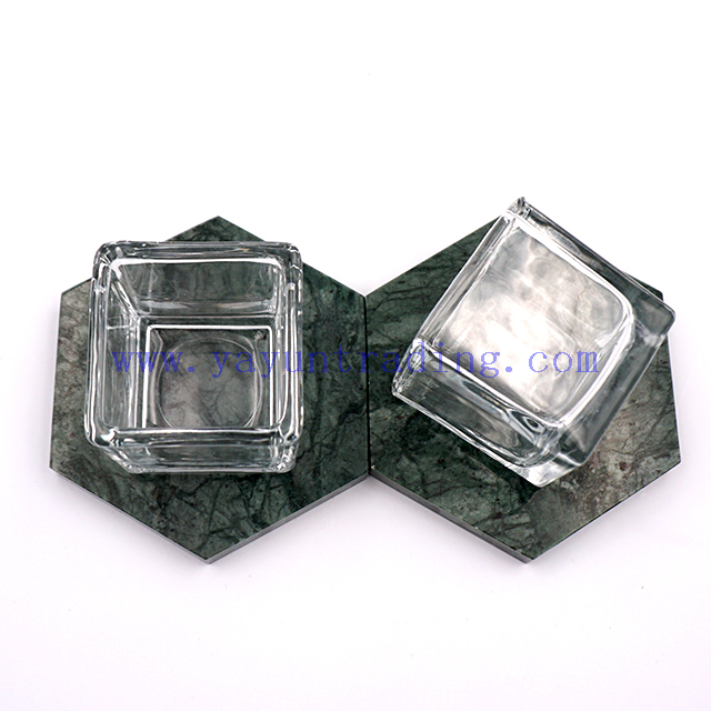 yayun hot sale 50ml 100ml 600ml clear square glass candle jars candle tumblers