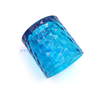 Yayun dimond embossed blue glass candle holder