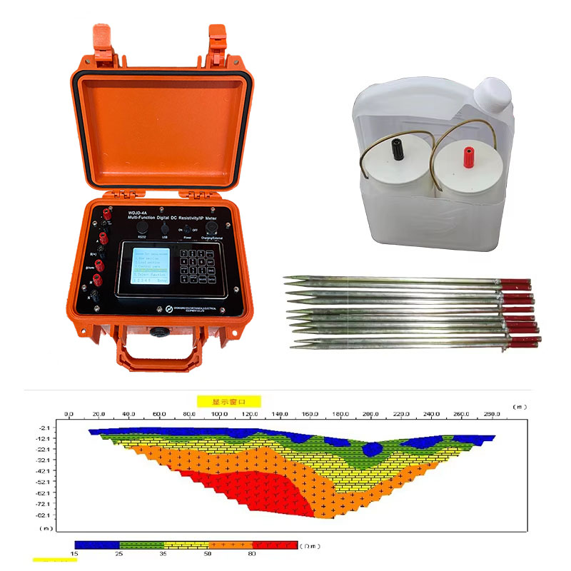 Pelbagai fungsi digital DC resisitivity & IP meter untuk penjelajahan sumber air bawah tanah atau mineral