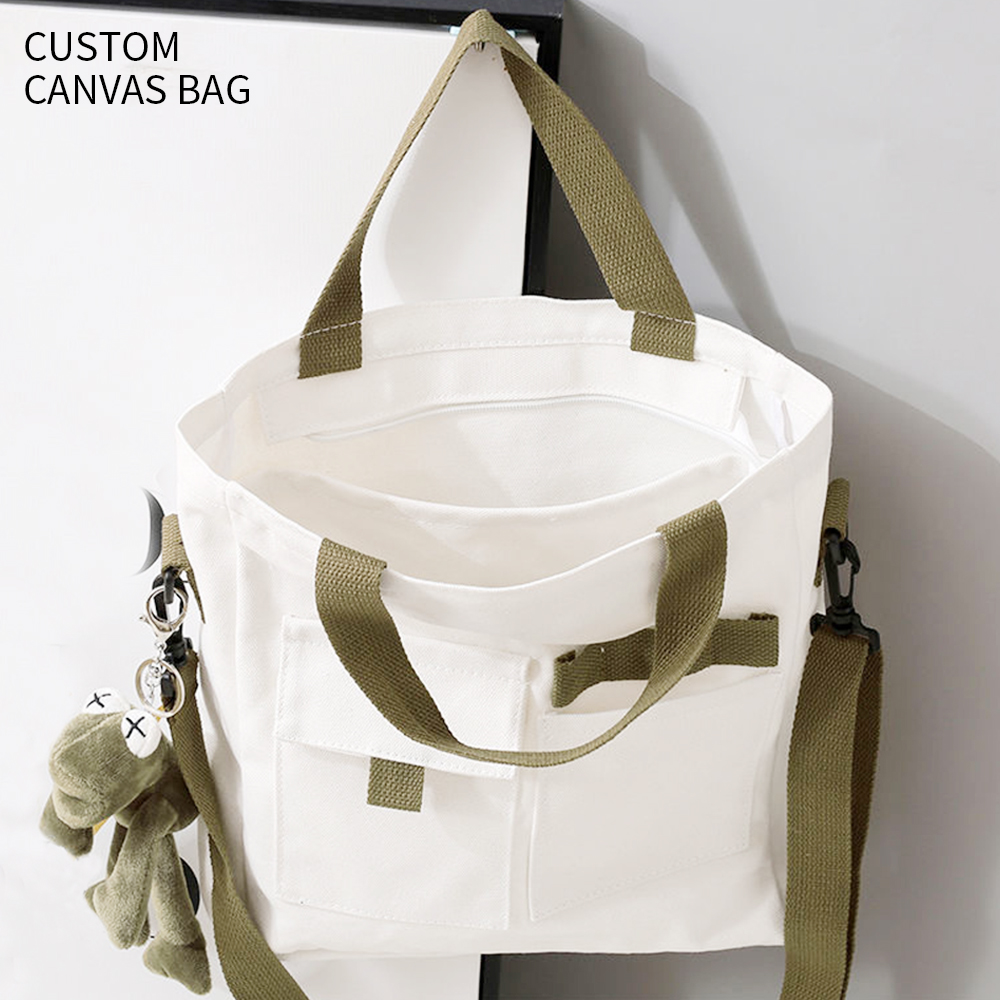 Custom Fashion Canvas Shoulder Bag With Logo 