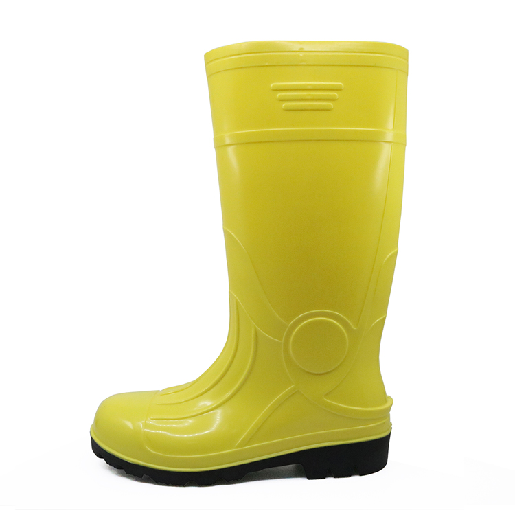 107-1 oil resistant yellow steel toe glitter safety rain boot