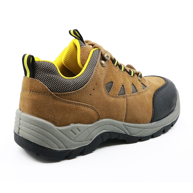 Low ankle cheap suede leather steel toe cap safety shoes