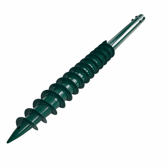 Vis de terre de fondation d'ancrage solaire personnalisée en usine, série Q235B Q355B N verte 