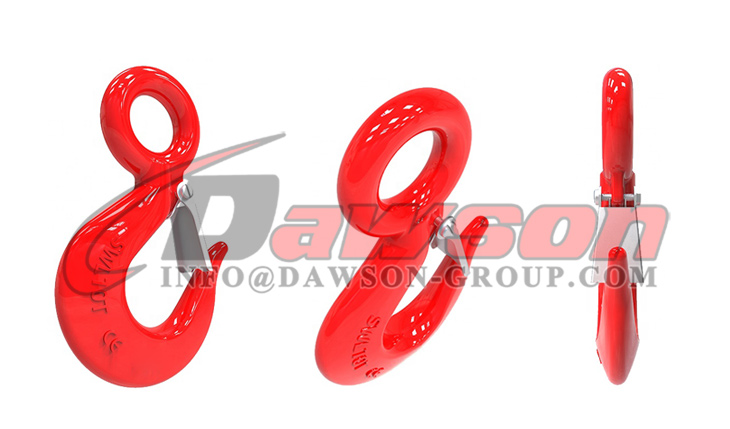 DS130 G70 ラッチ付き鍛造合金鋼アイ ホイスト フック、G43 鍛造炭素鋼アイ ホイスト フック - Dawson Group Ltd. - 中国工場、メーカー