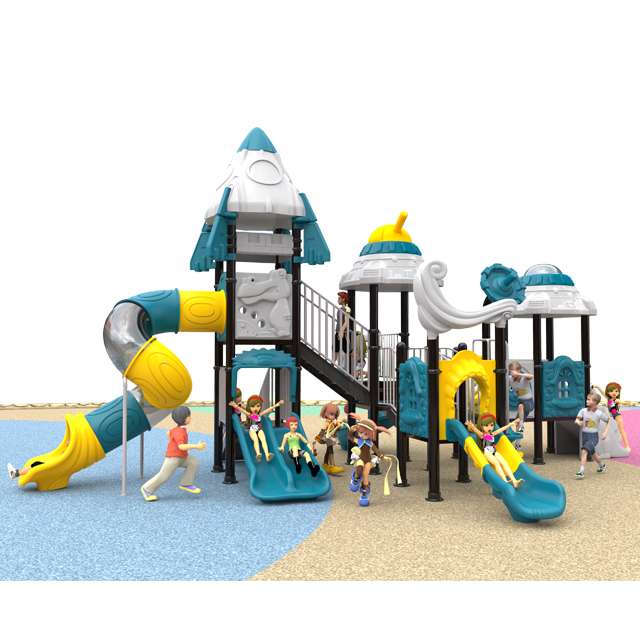 2022 nuevo diseño grande al aire libre Rocket Playground Kids Playground con varios toboganes HKDLS-ZZ0701