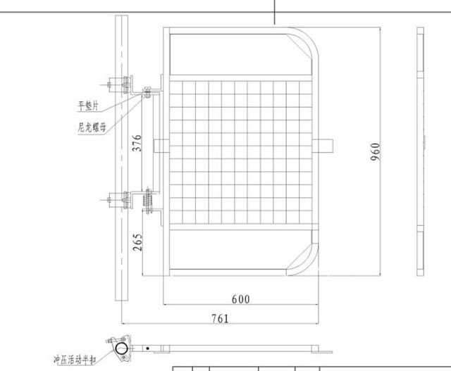 Acceso de escalera de primavera Puerta de seguridad de andamio operado 