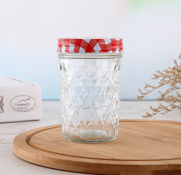 Wholesale-Diamond-Shape-Caviar-Sauce-Glass-Jam-Jars-450ml-Jar (1)