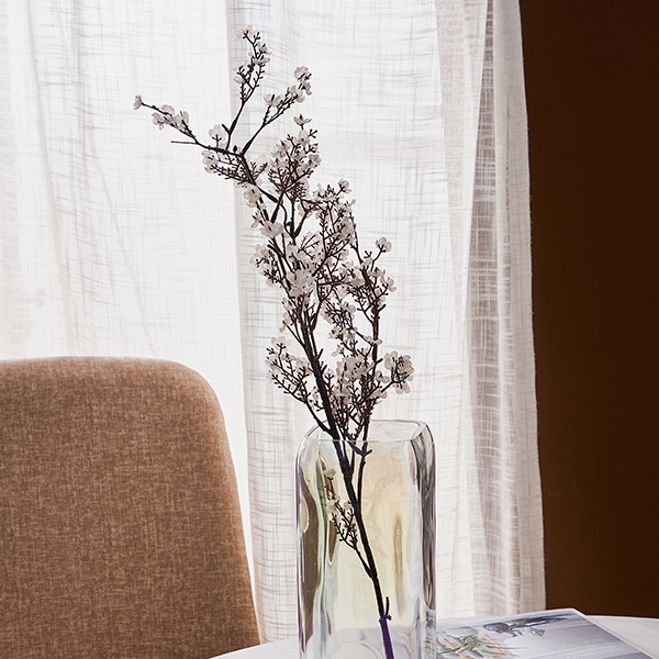 Ion Plating Square Colored Glass Flower Vase for Decoration