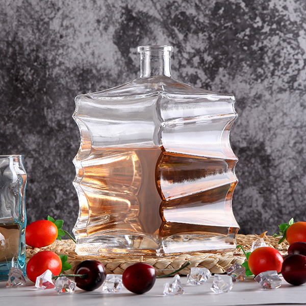 High-End Transparent 750ml Luxury Glass Bottle