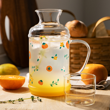 Glass Jup with Handle for Beverage Drinking