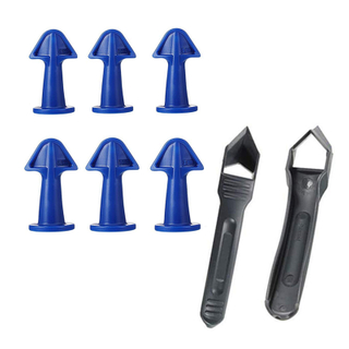 6 Silicone Sealant Caulk Nozzle Applicator and 2 Sealant Finishing Tool Grout Scraper for Tile