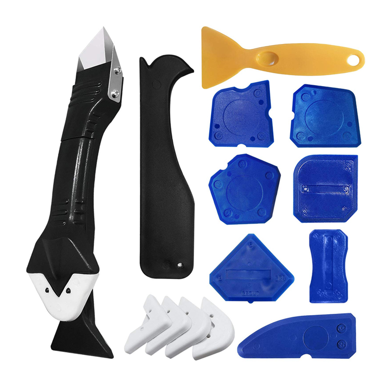 Caulk Remover Scraper Sealant Finishing Tool Kit with 5 Replaceable Silicone Pads