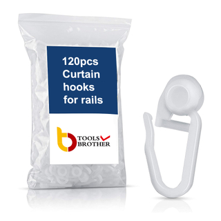 8mm Standard Size 120pcs Curtain Rolls for inside Rails Curtain Hooks Gliders with 6 Brakes