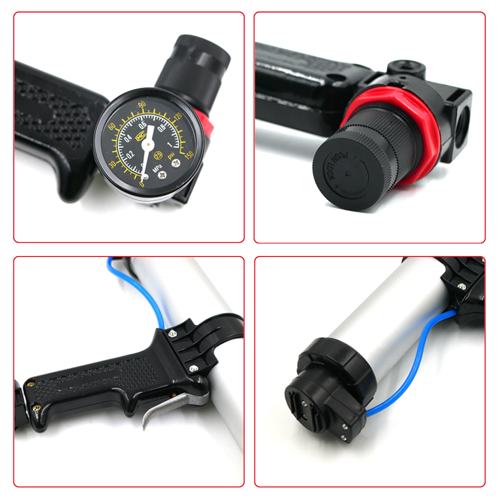 Heavy Duty Pneumatic Applicator Professional Metal Pneumatic Air Caulking Gun with Air Flow Regulator