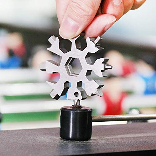 Silver Key Chain Hex Wrench Set Cross Screwdriver Kit Box Bottle Opener 18 in 1 Stainless Steel Snowflake Multitool
