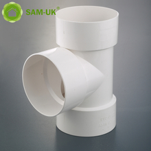 Fábrica al por mayor de alta calidad PVC tubo de plumbar accesorios Fabricantes PLÁSTICO PVC 90DET TEE TUBO AJUSTE