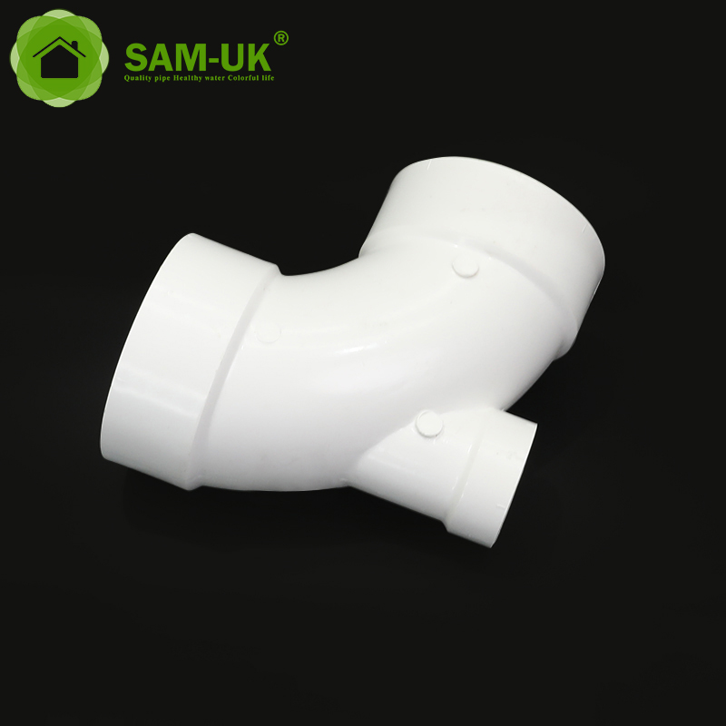 排水肘部PVC拟合4mm HDPE配件90度肘塑料导管22.5双面水4英寸管道