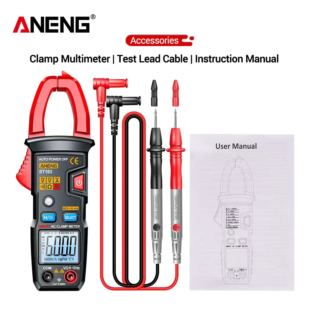 ANENG PN200数字夹具仪表仪多米计4000计数DC/AC 600A电流测试仪汽车HZ电容NCV OHM测试