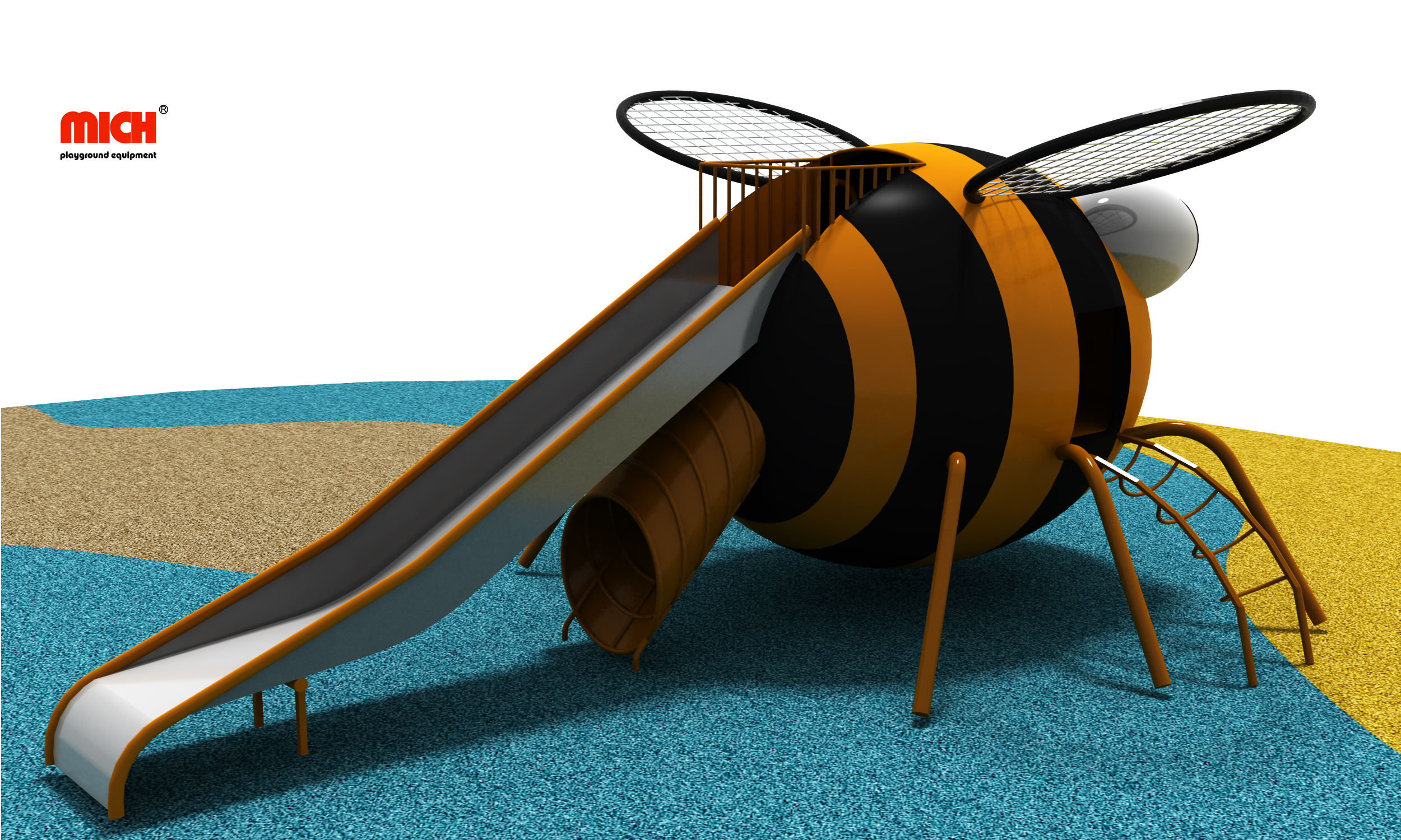 Slides de aço inoxidável de abelha ao ar livre para crianças adultos