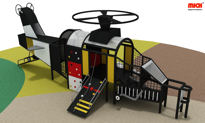 Playset ao ar livre em forma de helicóptero em forma de helicóptero