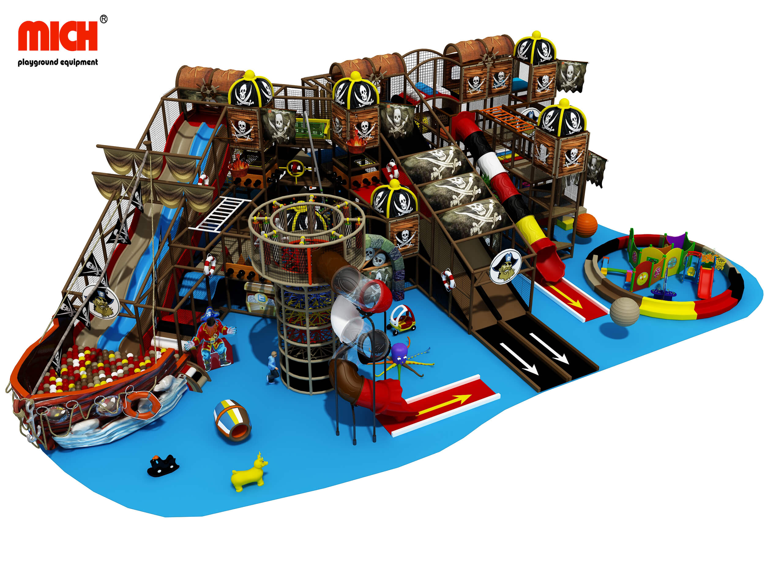 Centro de brincadeiras com temas piratas com temas de pirata