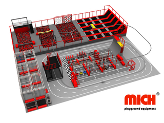 Mich J Большой батутный парк ниндзя с пенопластовыми компонентами игры