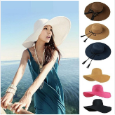 New Fashion Wide Large Brim Summer Beach Sun Straw Beach Derby Hat Cap Outdoor Hat