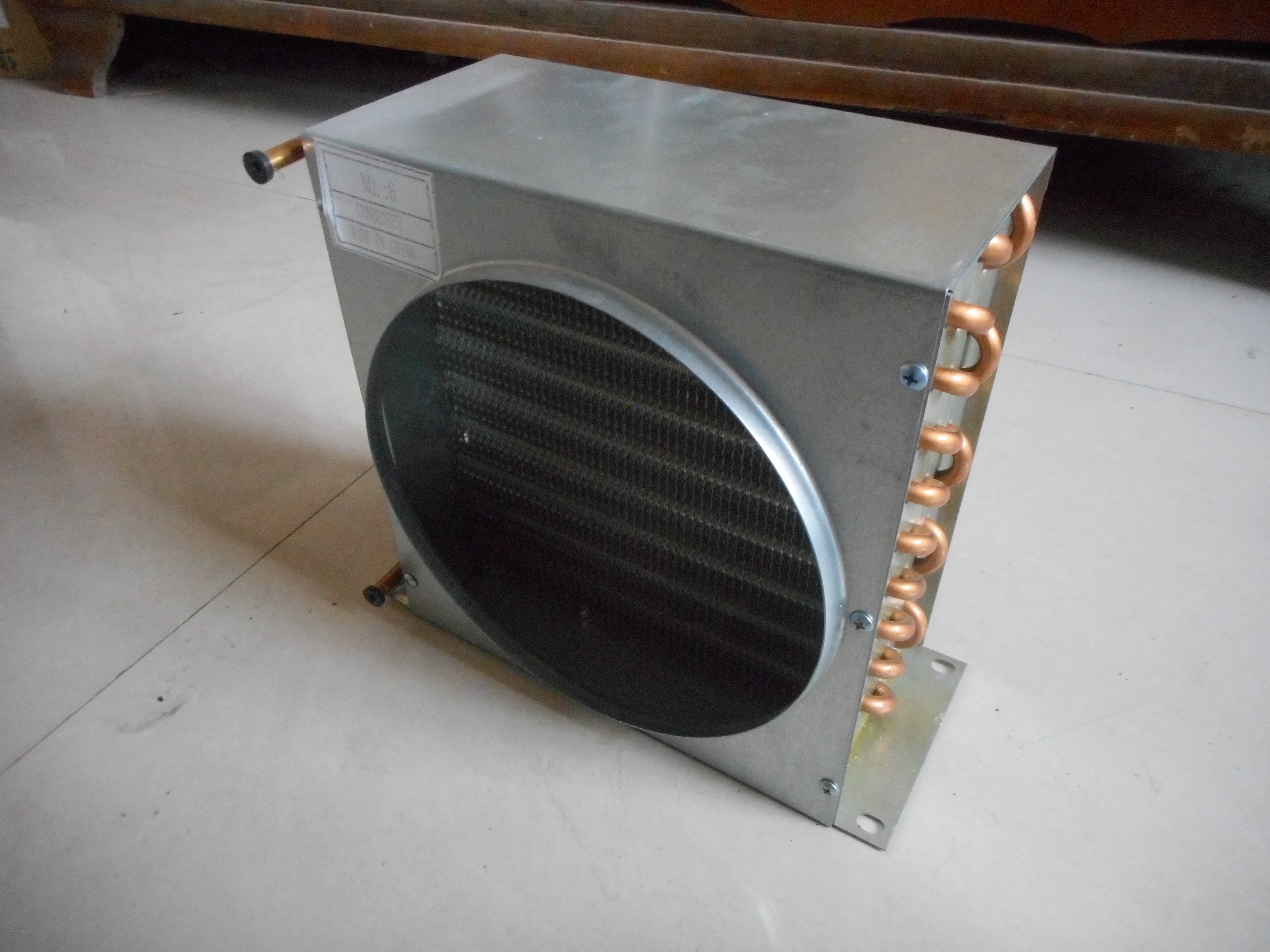 Condensador de evaporador de aleta de alumínio de tubo de cobre refrigerado a ar 