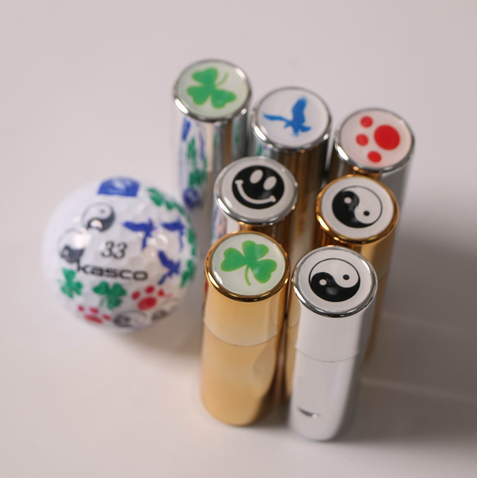 Nickel Plated Golf Ball Stamps Dia.11mm Golden Silver Stamp Body Available 