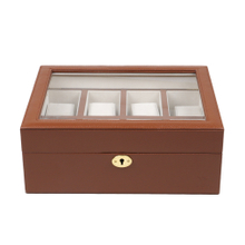 Watch Box 8 Slot Display Case Real Glass Organizer Storage with Pu Leather for Men and Women