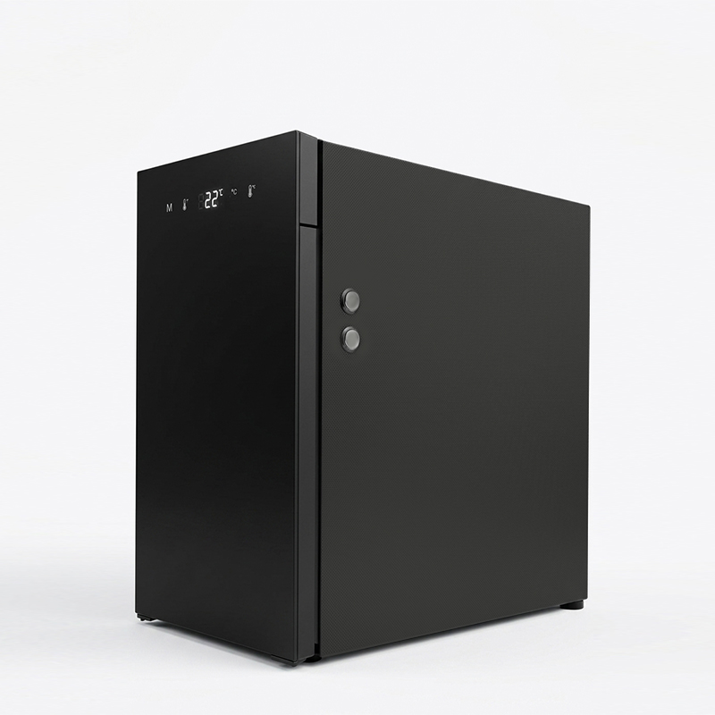 Enfriador de leche M10H de 9 litros con puerta LED táctil y vidrio negro (454 mm de altura)