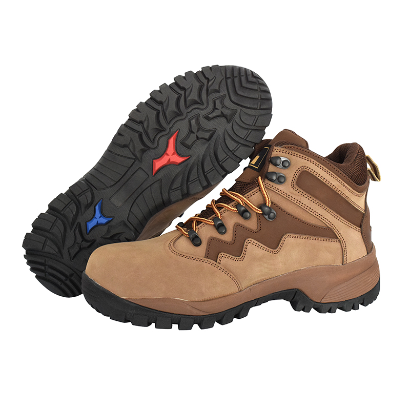 Brand Men Puncture Proof fashion brown nubuck leather Breathable cheap price Protective sport work Lightweight safety shoes