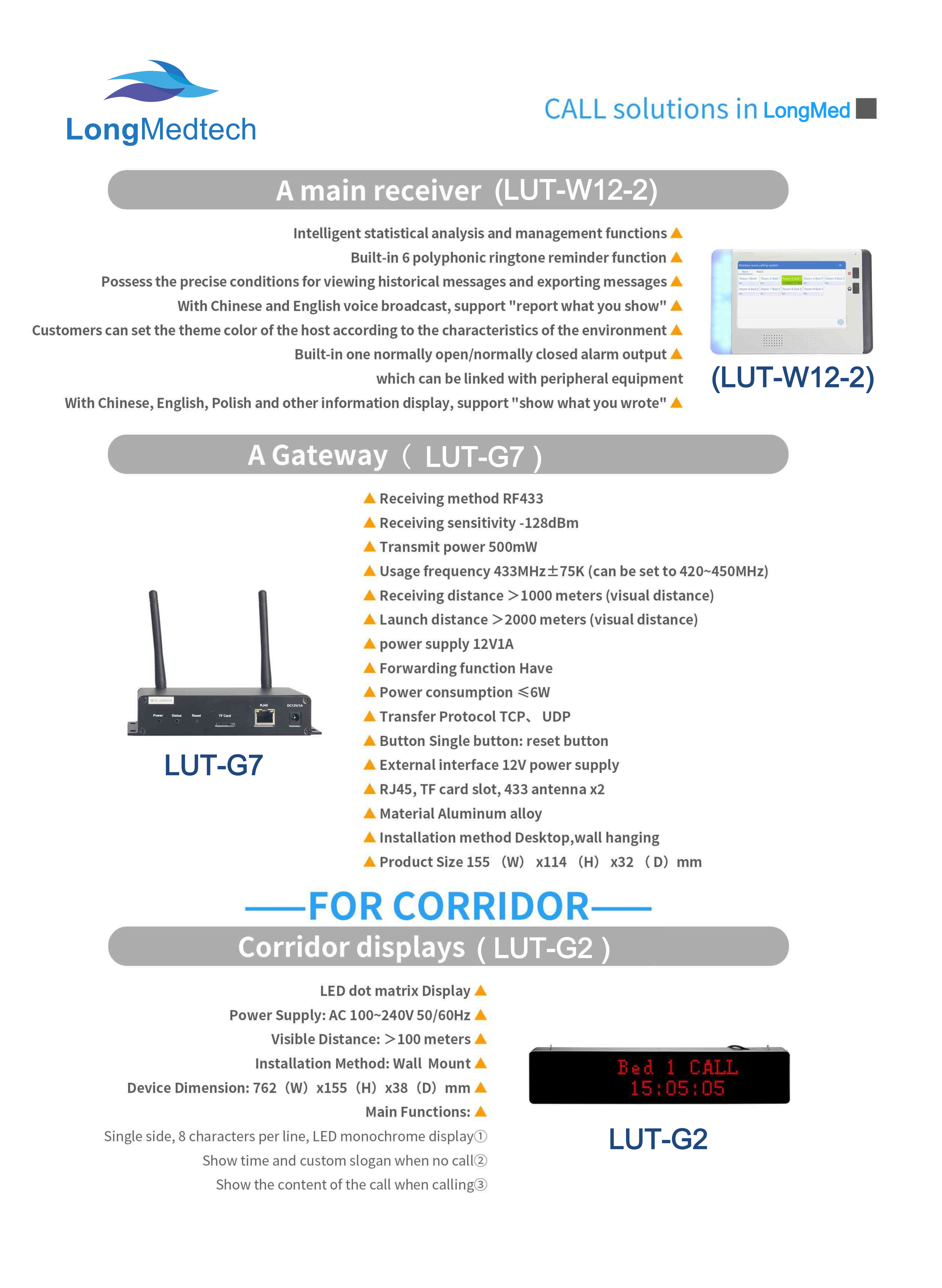Serie LUT con sistema de llamada a enfermera de gesti&oacute;n de software para PC-4