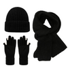 Black Polyester Knit Three Piece Set