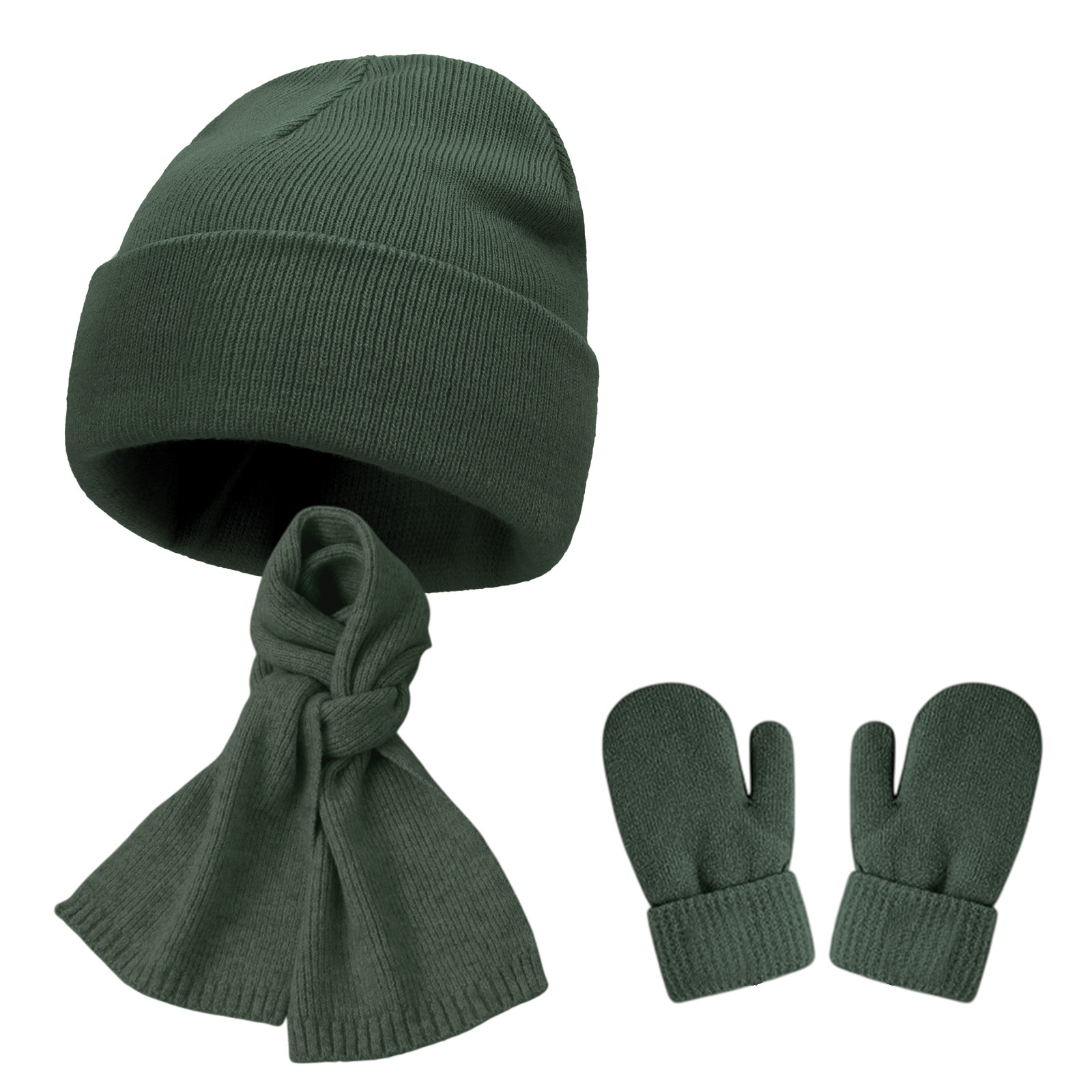 Custom Children Scarf Cap Gloves Warm Knit Set