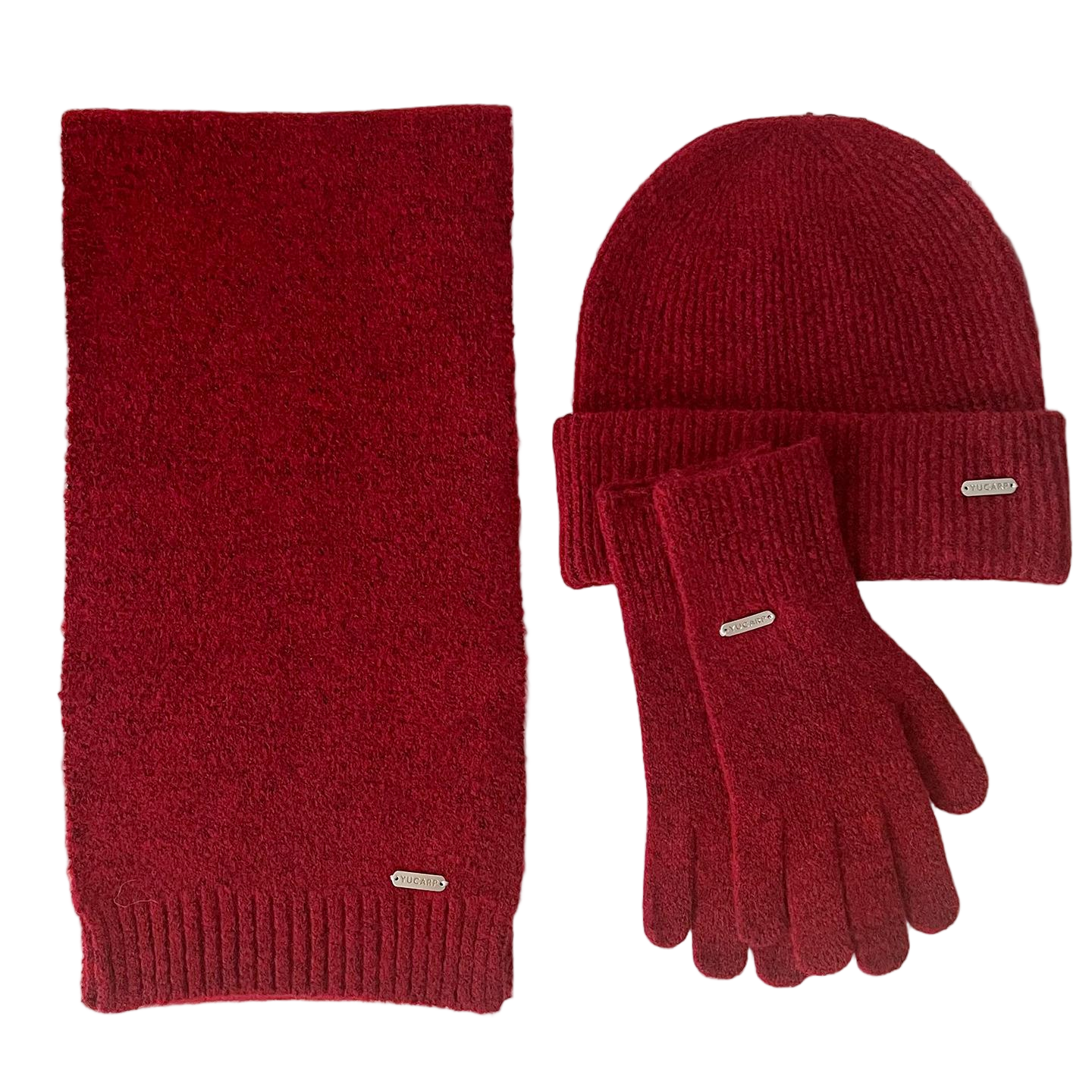 Customized Warm Winter Scarf Beanie Gloves Unisex Knit Set