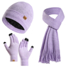 Fashion Cotton Colorful Knitted Gloves Scarf Beanie