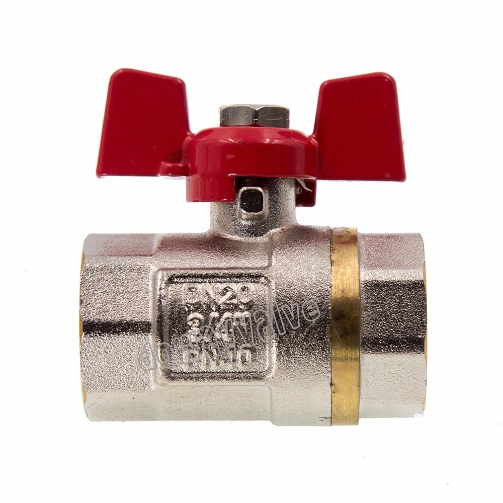 Robinet &agrave; bille en laiton forg&eacute; &agrave; poign&eacute;e papillon Pn20