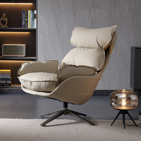 Comfortable Leisure Relaxing Wood Swivel Chair Living Room Furniture Modern Recliner Chair Single Seat Sofa Chair