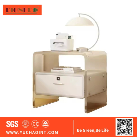 New Simple Modern Acrylic Bedside Table Bedroom Storage Floating Nightstand with Smart Fingerprint Lock